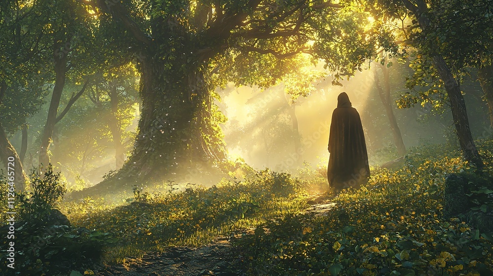 An Ethereal Image of a Dense Forest Shrouded in Fog An Ethereal Image of a Dense Forest Shrouded in Fog