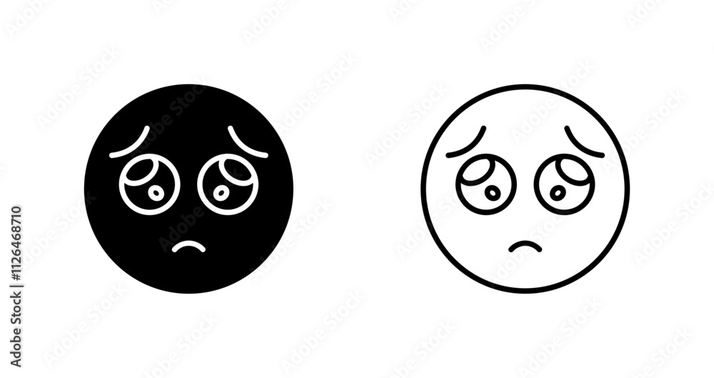 Fototapeta premium Pleading Face Icon Design