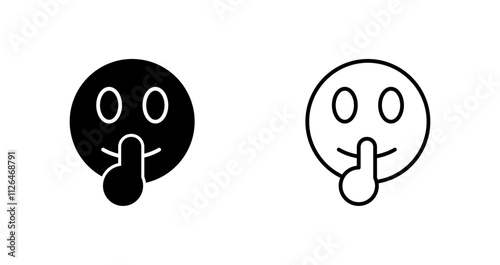 Shushing Face Icon Design