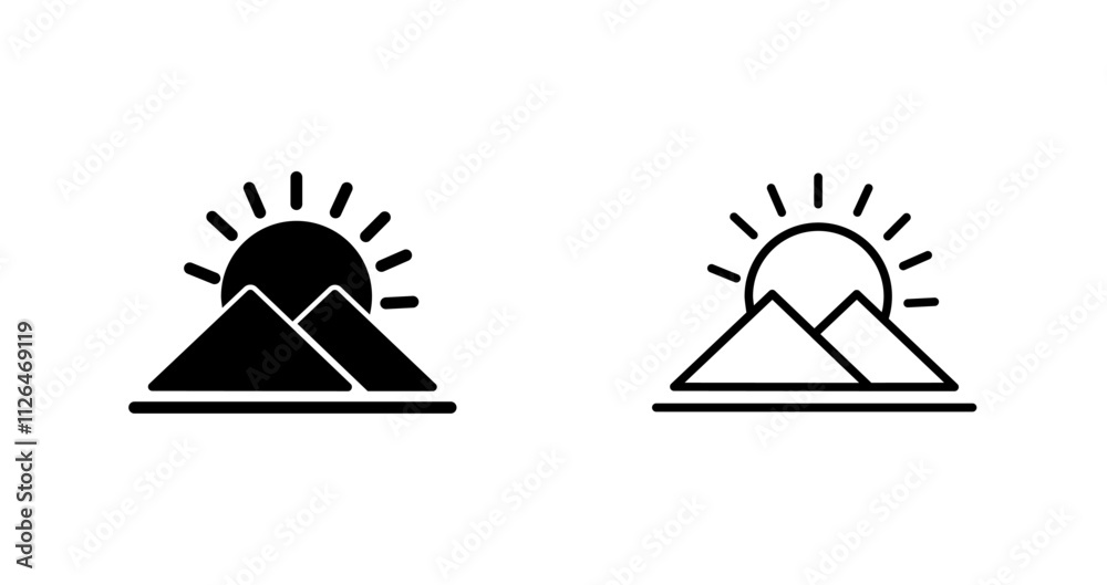 Sunrise Over Mountains Icon Design Sunrise Over Mountains Icon Design