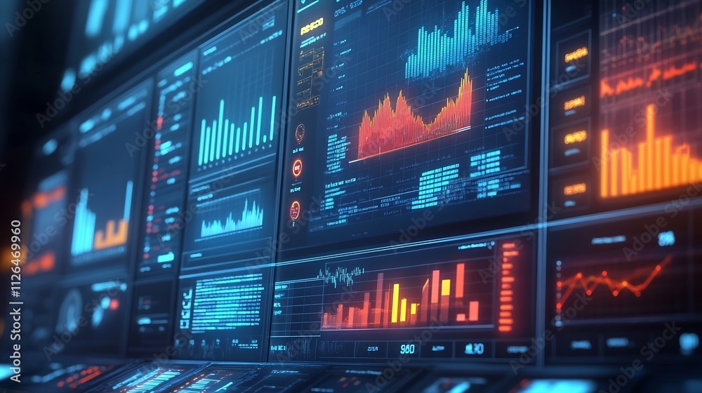 Sophisticated Infographic Visualizations with Stylized Charts and Detailed Data Representations