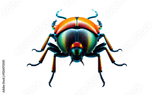 Iridescent Beetle isolated on transparent background