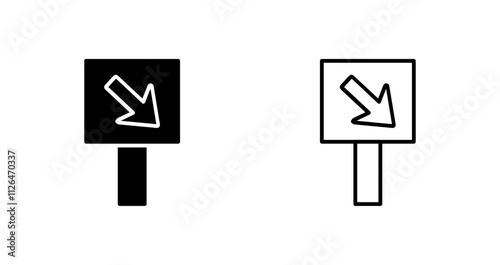 Diagonal Down Right Arrow Icon Design