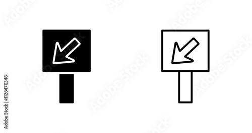 Diagonal Down Left Arrow Icon Design