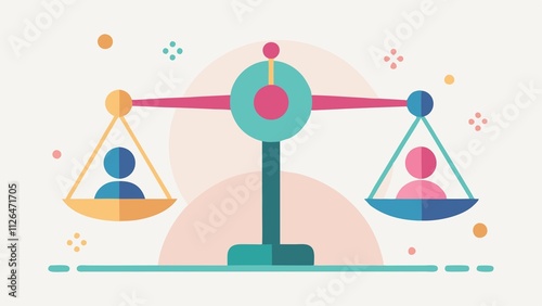 A scale with two people on each side