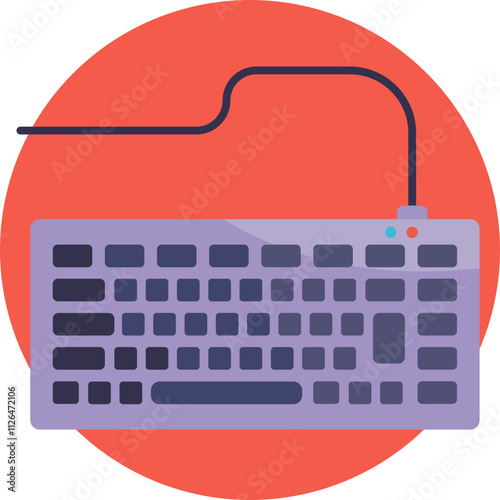 A compact and stylized depiction of a keyboard, emphasizing functionality for text creation, coding, or editing tasks within a text editor interface.