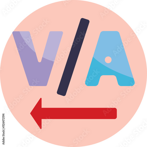 A symbol illustrating the adjustment of space between two characters, often used in typography to enhance the visual harmony and legibility of text.