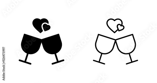 Wine Glass with Cheers Icon Design