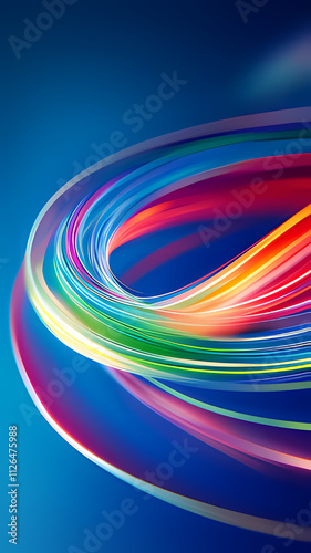 The Fusion of Colorful Circular Lines in Dynamic Abstract Motion
