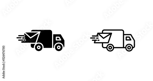 Mail Truck Icon Design