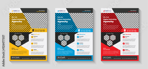 Modern digital marketing agency flyer template, Corporate business agency flyer template
