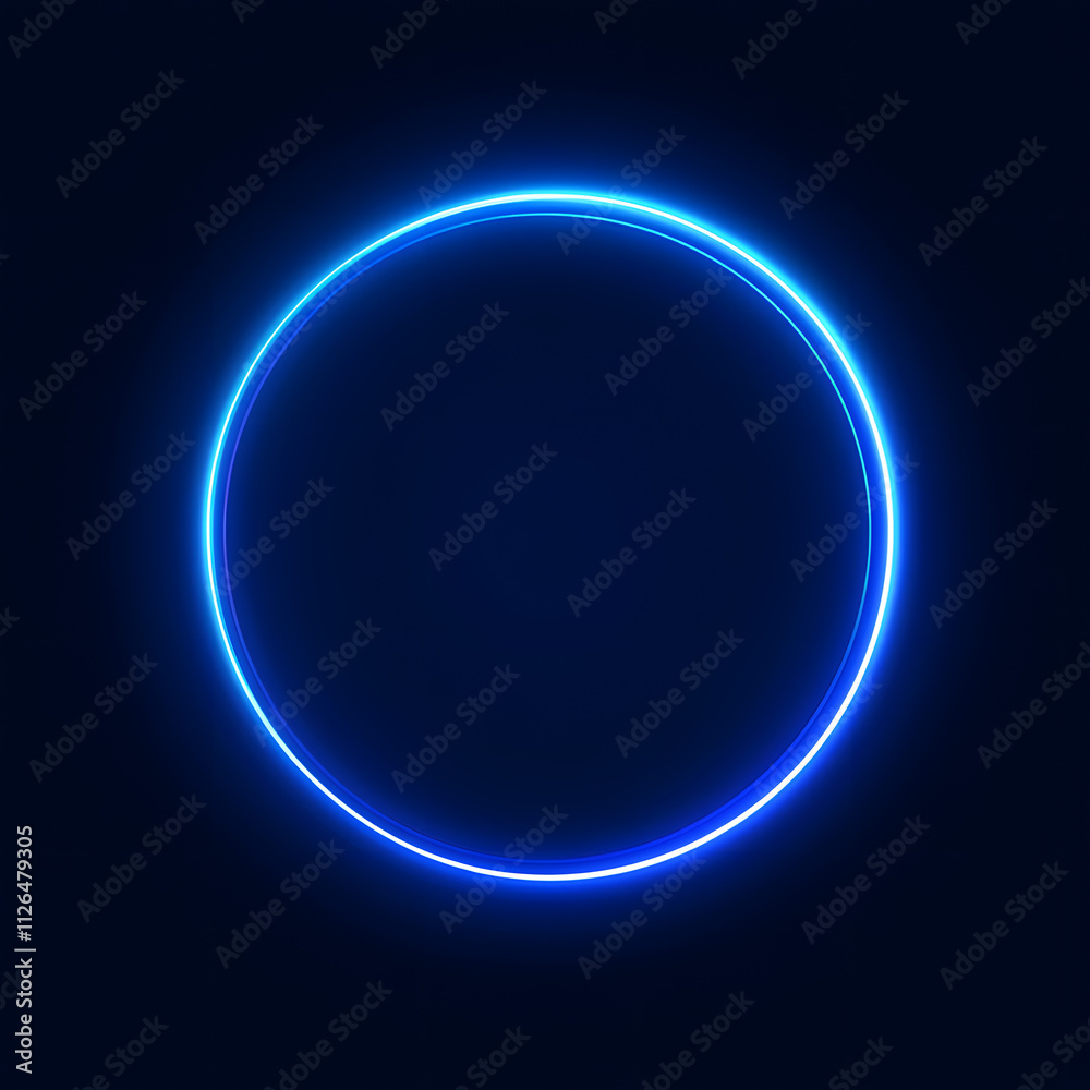 Abstract Glowing Circle Lines on Dark Blue Background. Futuristic Technology Design. Abstract Glowing Circle Lines on Dark Blue Background. Futuristic Technology Design.