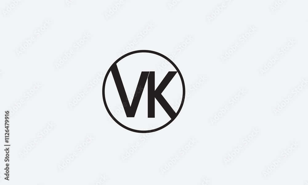 VK, KV , V , K , Abstract Letters Logo Monogram	
