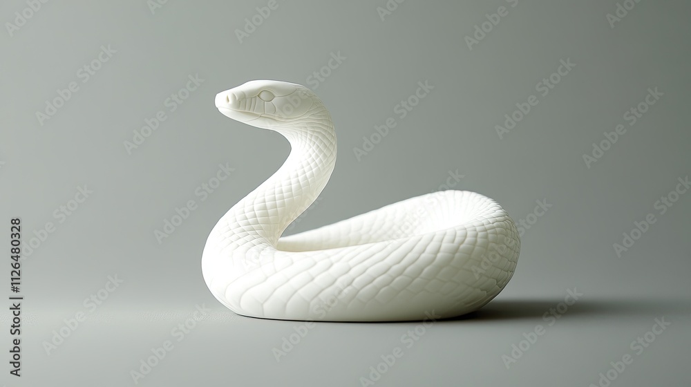 Coiled White Snake Sculpture: Minimalist Ceramic Art Coiled White Snake Sculpture: Minimalist Ceramic Art