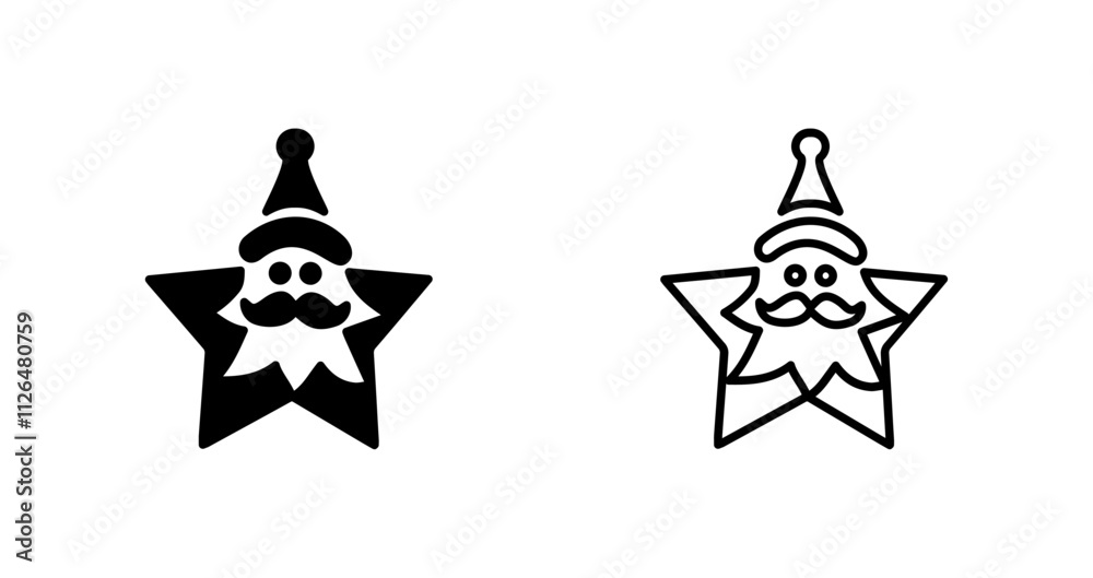 Santa Star Icon Design Santa Star Icon Design
