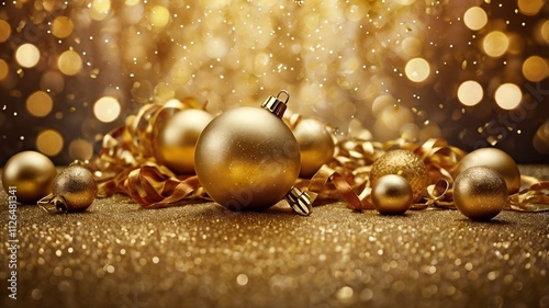golden christmas balls