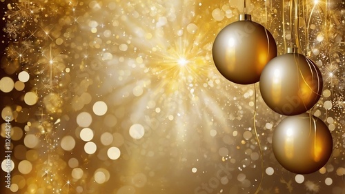 golden christmas balls