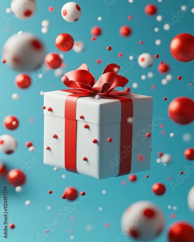 Christmas gift boxes with ornaments and decorations on blue background with bokeh. magical atmosphere, New Year's celebration
