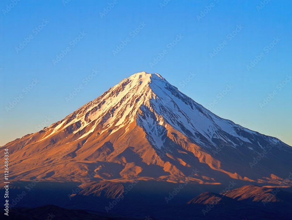 Fototapeta premium majestic snow-capped mountain under clear blue sky