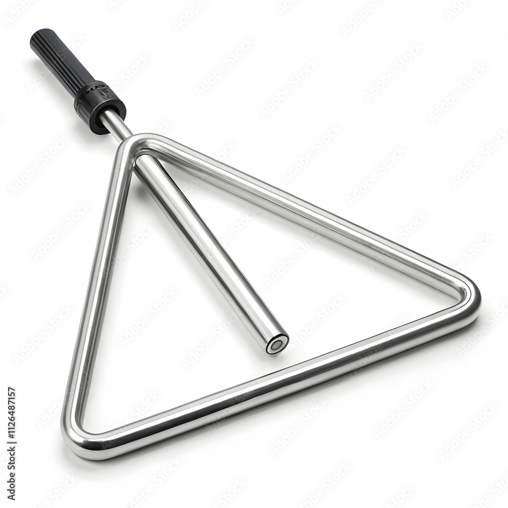 A handheld triangle with a silver sheen and striking clarity, A handheld triangle with a silver sheen and striking clarity,