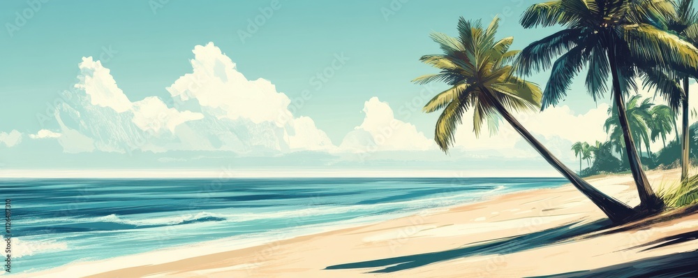 Obraz premium Beach with palm trees