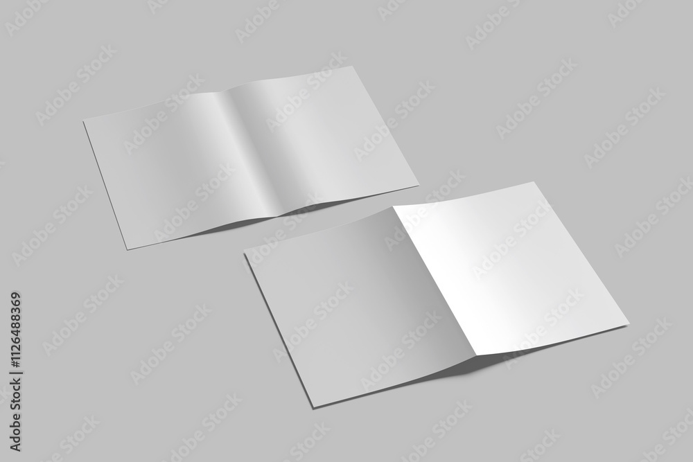 WHITE A4 BI FOLD BROCHURE MOCKUP