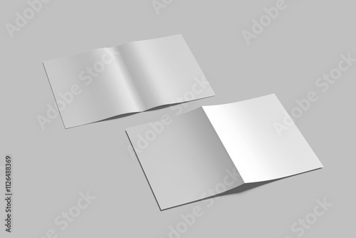 WHITE A4 BI FOLD BROCHURE MOCKUP