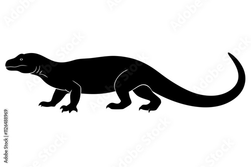 komodo dragon Reptile Vector silhouette design