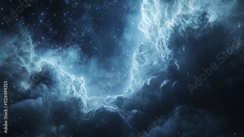 Stunning cosmic galaxy with swirling nebula and bright stars