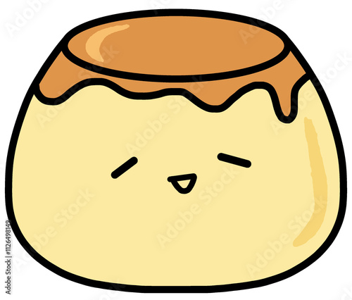 Pudding cartoon illustration clipart. isolated on transparent background.