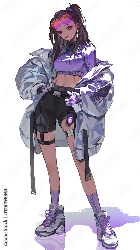 Stylish Anime Girl in Trendy Outfit Stylish Anime Girl in Trendy Outfit