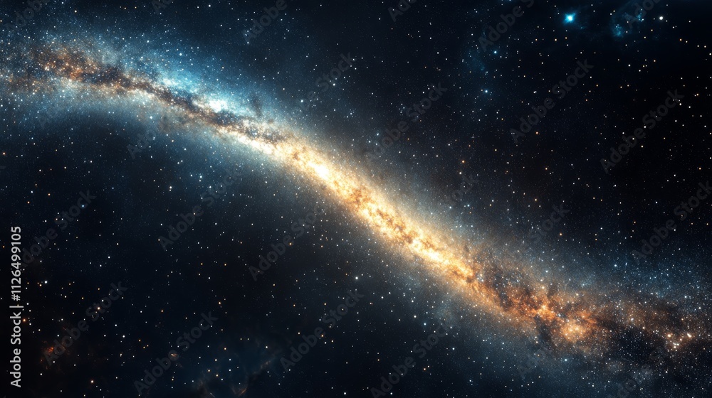 Fototapeta premium Stunning cosmic galaxy with swirling nebula and bright stars