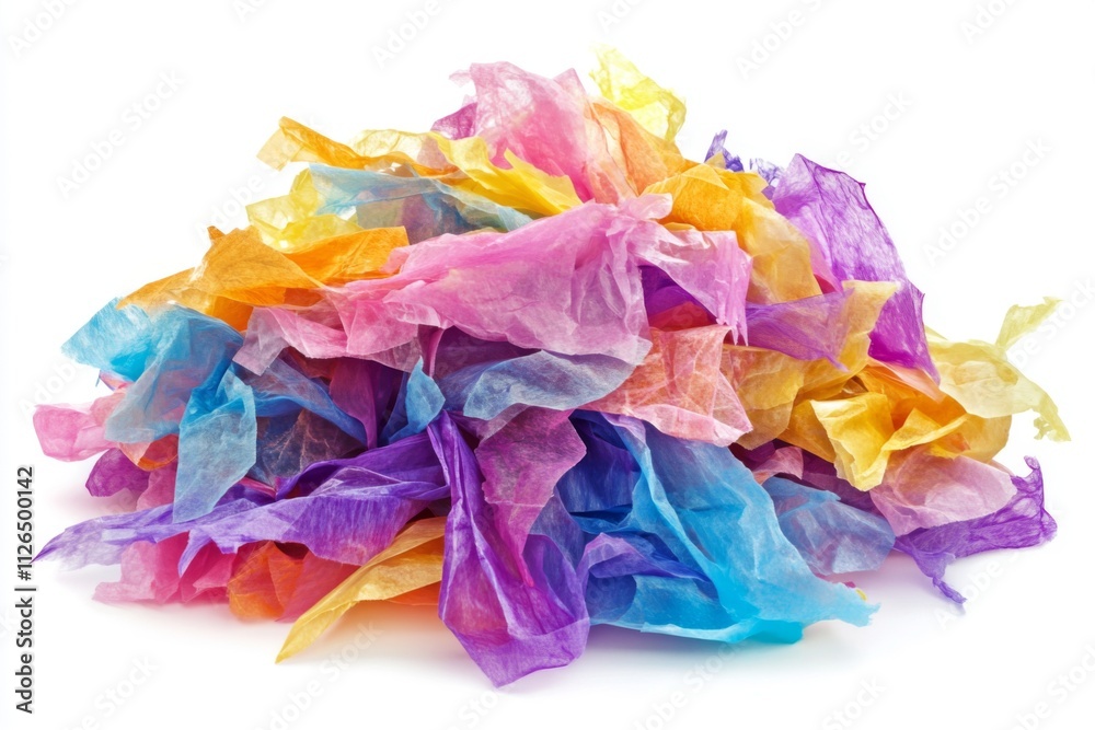 A vibrant pile of colorful sheer fabrics creates a playful and dynamic composition. Perfect for artistic designs or creative projects. Generative AI A vibrant pile of colorful sheer fabrics creates a playful and dynamic composition. Perfect for artistic designs or creative projects. Generative AI