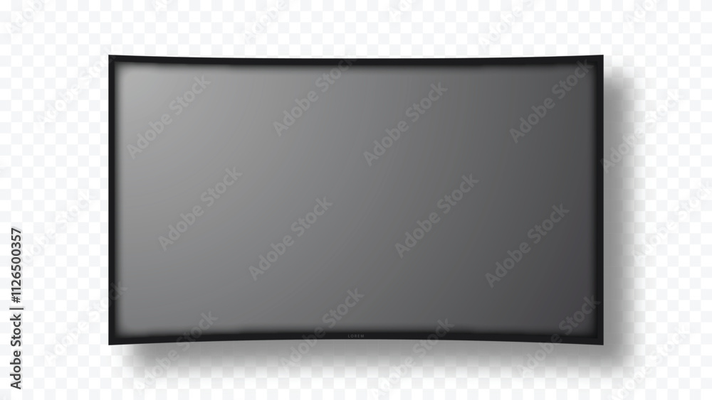 3D Empty Screen Monitor with Shadow Effect Isolated on White Background 3D Empty Screen Monitor with Shadow Effect Isolated on White Background