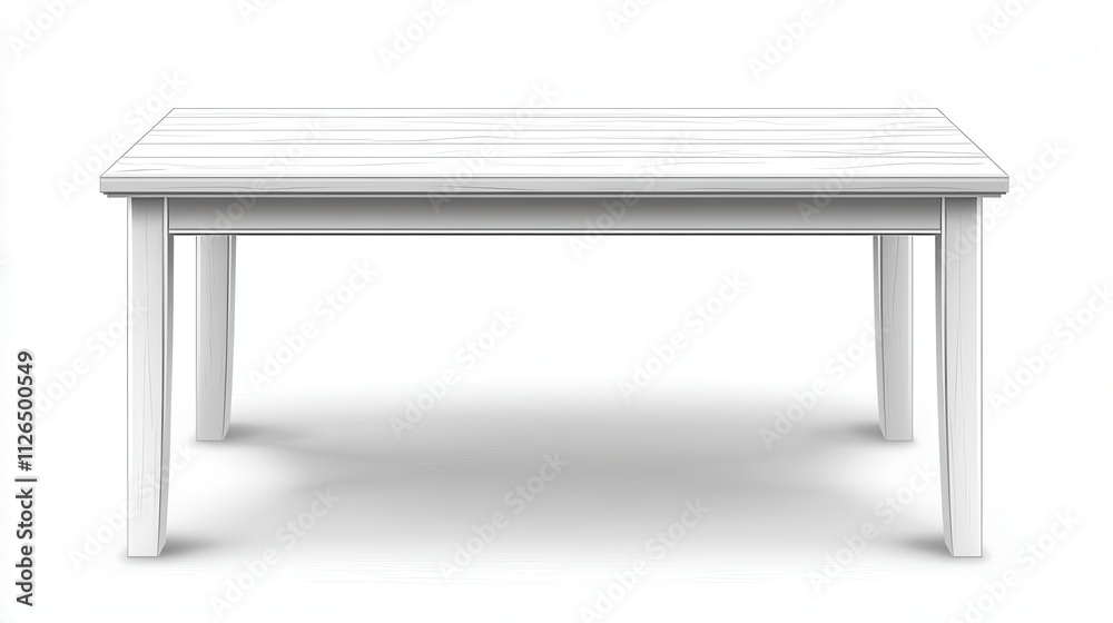 Simple White Wooden Table with Clean Design and Classic Style for Home Interior Decor Simple White Wooden Table with Clean Design and Classic Style for Home Interior Decor