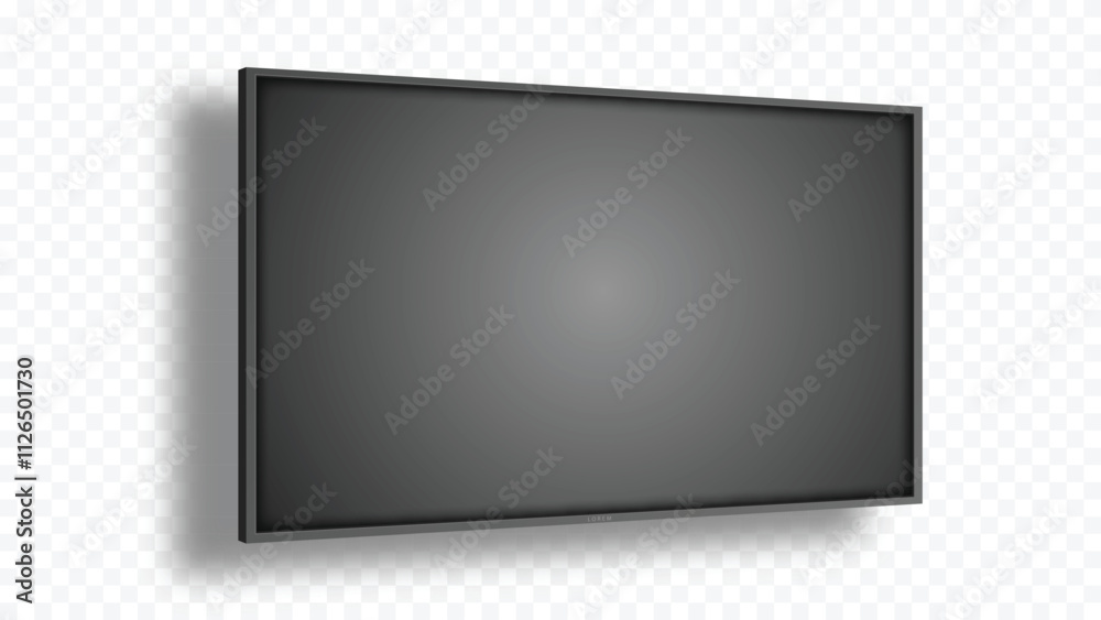 3D Empty Screen Monitor with Shadow Effect Isolated on White Background 3D Empty Screen Monitor with Shadow Effect Isolated on White Background