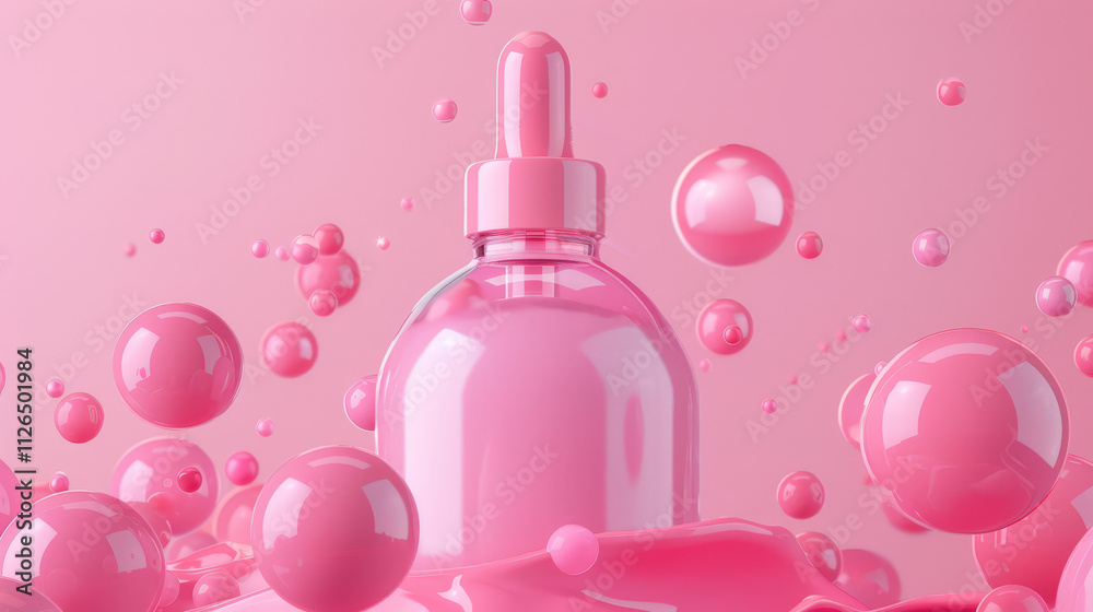 pink dropper bottle product mockup, empty label pink dropper bottle product mockup, empty label