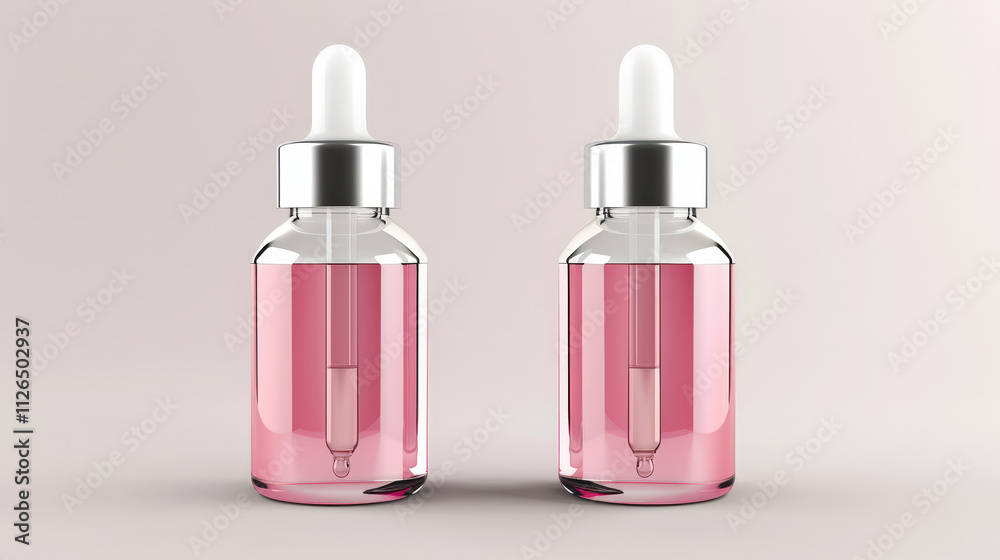 pink dropper bottle product mockup, empty label pink dropper bottle product mockup, empty label