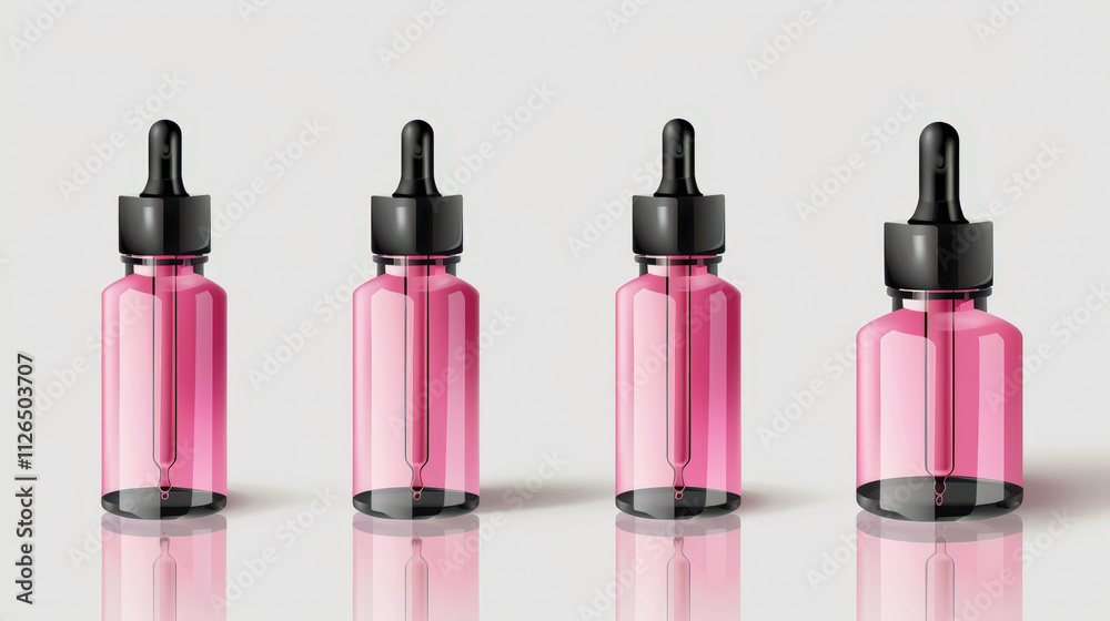 pink dropper bottle product mockup, empty label pink dropper bottle product mockup, empty label