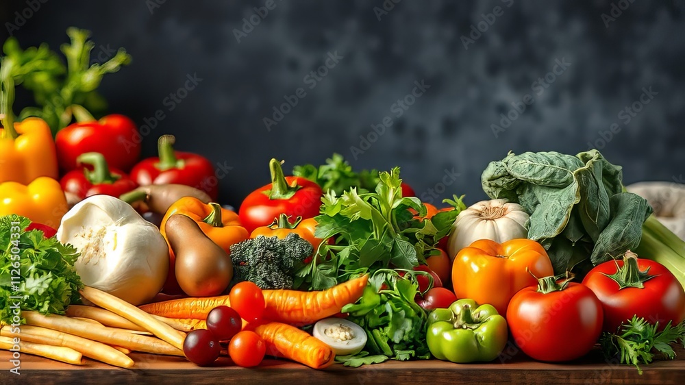 Colorful Vegetables on Cutting Board - Vibrant Food Photography Colorful Vegetables on Cutting Board - Vibrant Food Photography