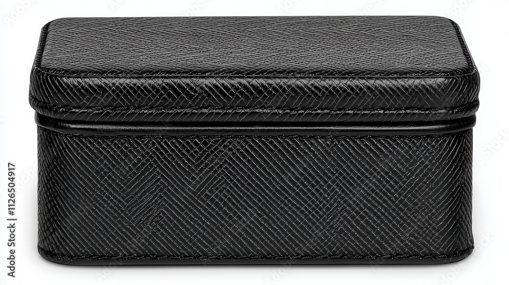 Naklejka premium Elegant Black Textured Storage Box for Jewelry or Small Items Organization