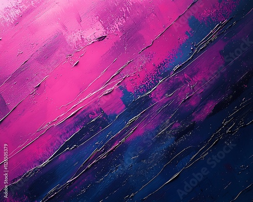 Deep magenta gradient with dark blue paint streaks and patterns. photo