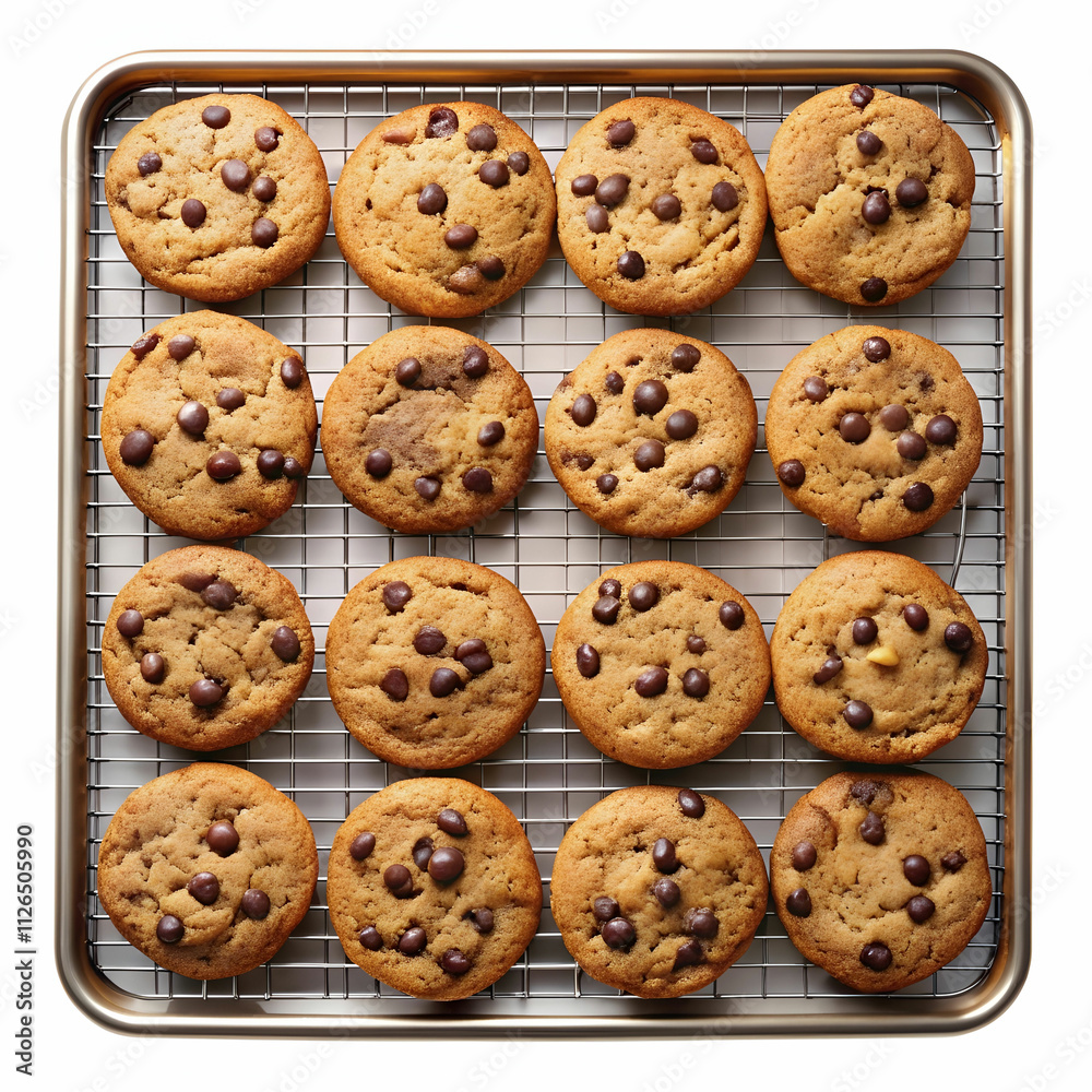 Baking Chocolate Chip Cookies Isolated on Transparent Background Baking Chocolate Chip Cookies Isolated on Transparent Background