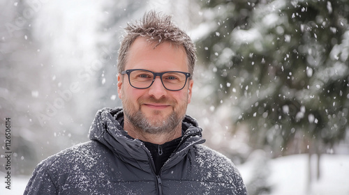 Smiling Man in Winter Wonde...