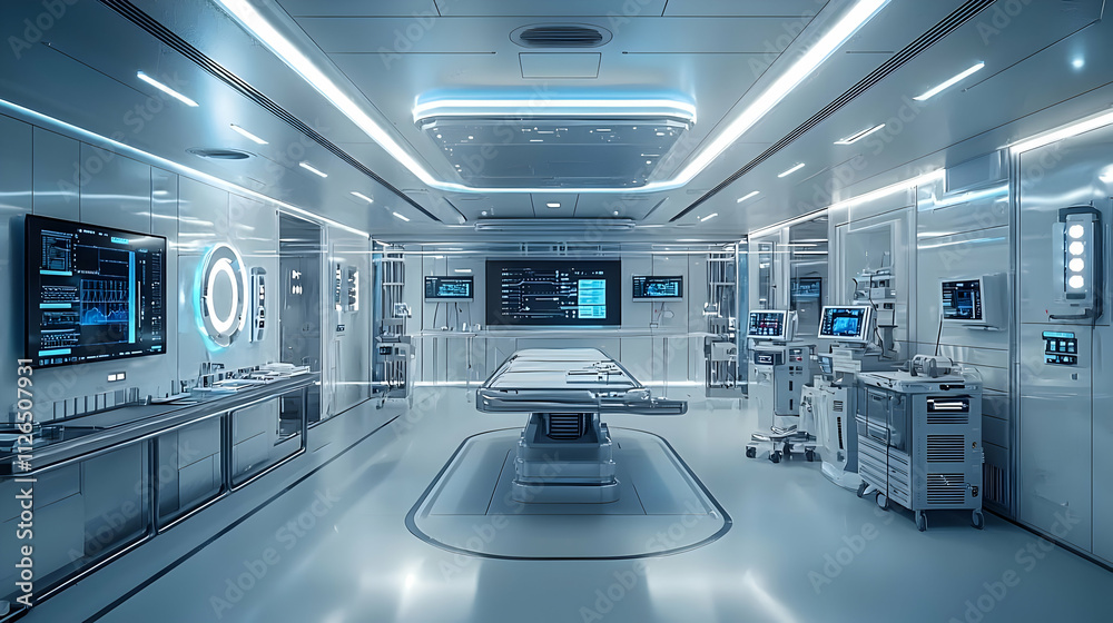 Futuristic Operating Room: Advanced Medical Technology Futuristic Operating Room: Advanced Medical Technology