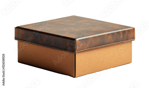 Cardboard box with lid isolated on white background