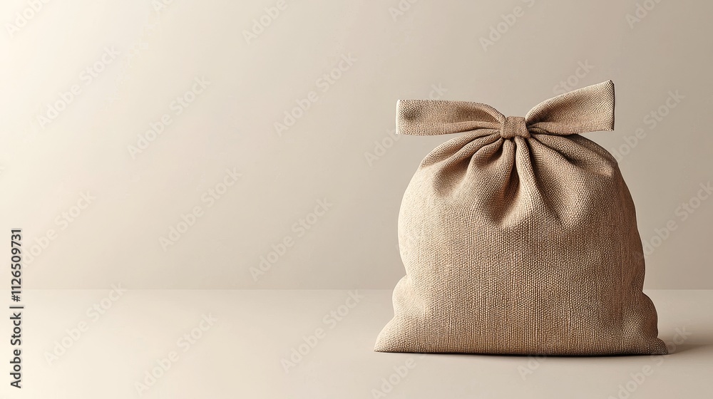 Rustic Burlap Cloth Bag Mockup with Textured Surface Rustic Burlap Cloth Bag Mockup with Textured Surface