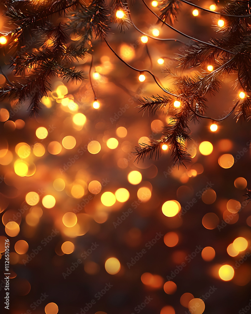 Warm Lights Twinkling on Festive Branches Warm Lights Twinkling on Festive Branches