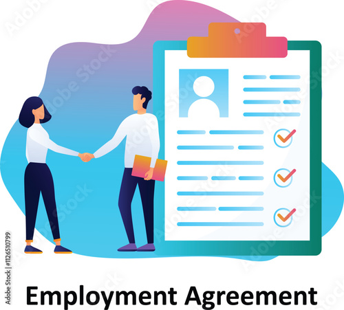 Employment Agreement Vector Illustration