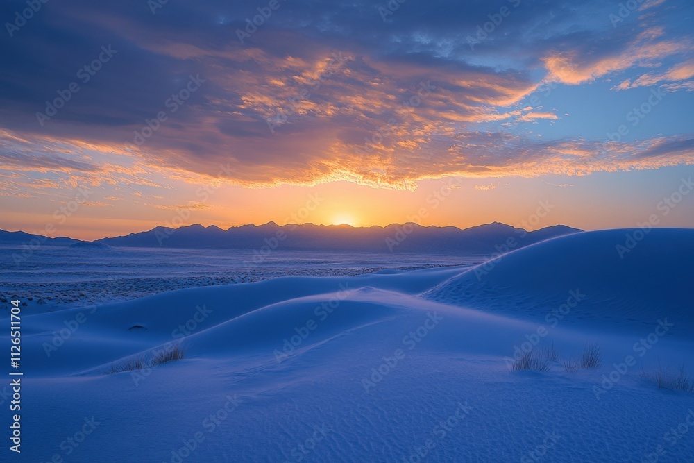 serene sunset over rolling sand dunes serene sunset over rolling sand dunes